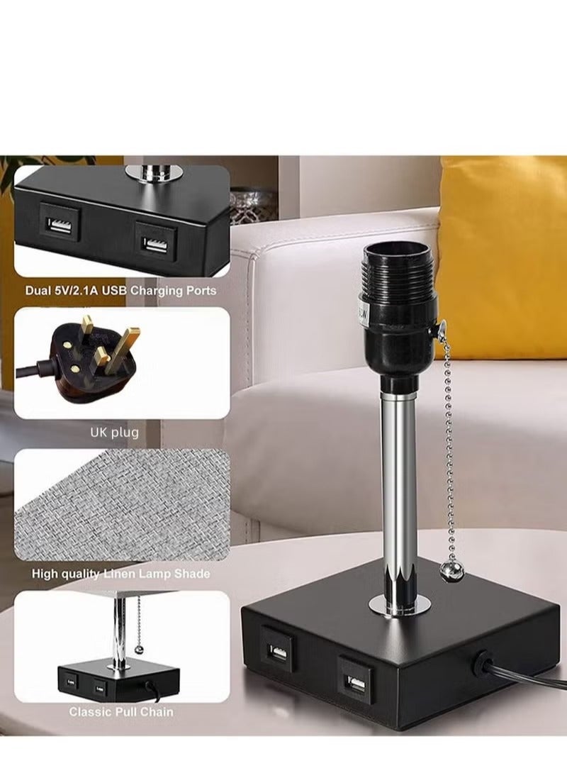 Sharpdo Usb Charging Cloth Cover Table Lamp with 3 Color Temperatures LED Bulb - Image 3
